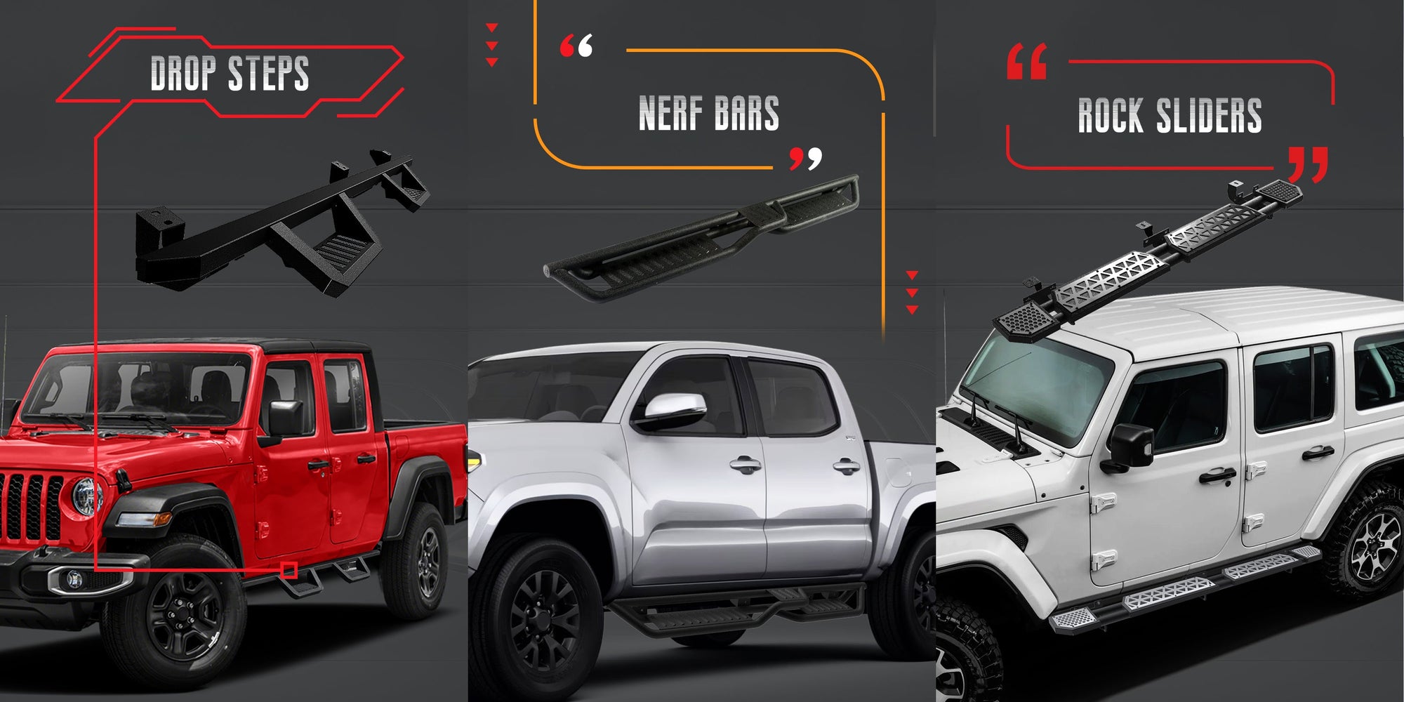 Truck Side Steps Explained: Running Boards, Drop Steps, Nerf Bars & Rock Sliders