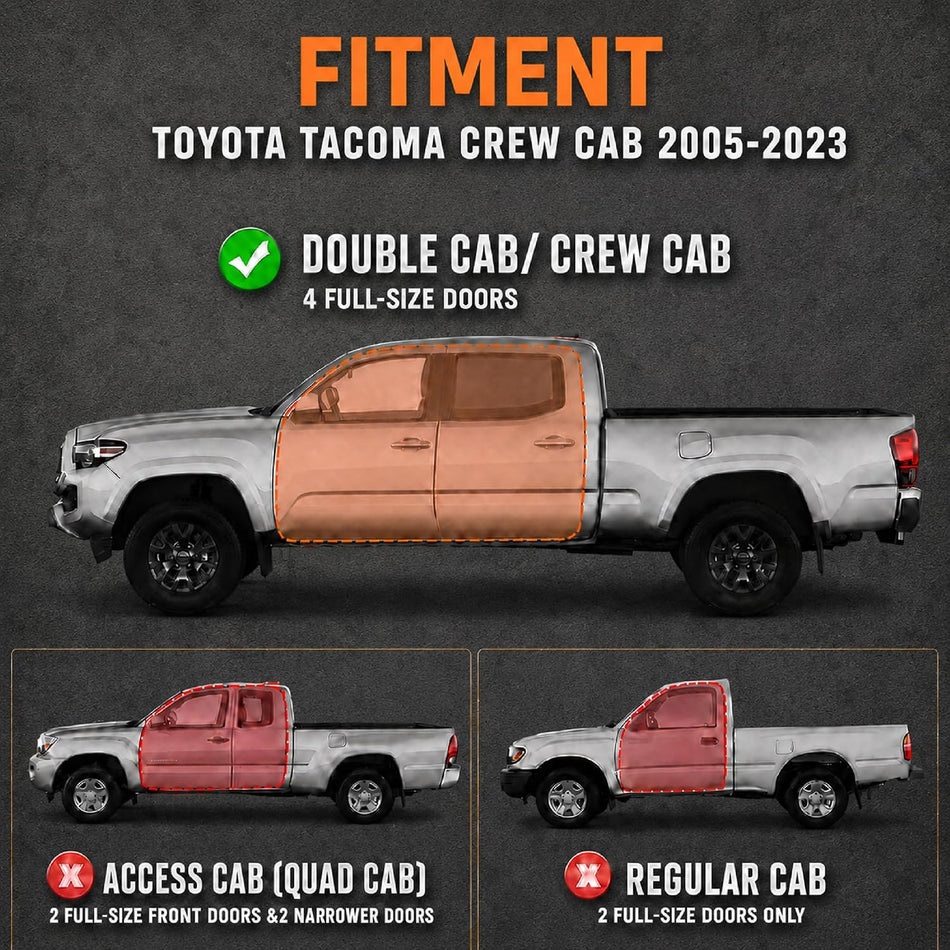Running Boards Fit for Toyota Tacoma Crew Cab 2005-2023 | Side Steps Fit for Tacoma 05-23 Double Cab 5.4inch Step Bars Carbon Steel Powder Coated