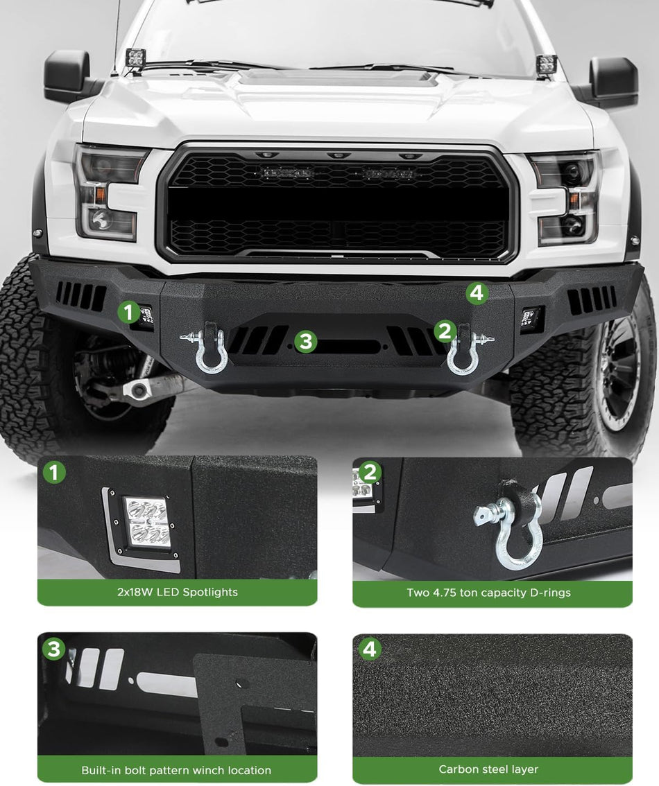 Off Road Front Bumper Fit for Ford F150 2018-2020 Exclude/Excluir Raptor