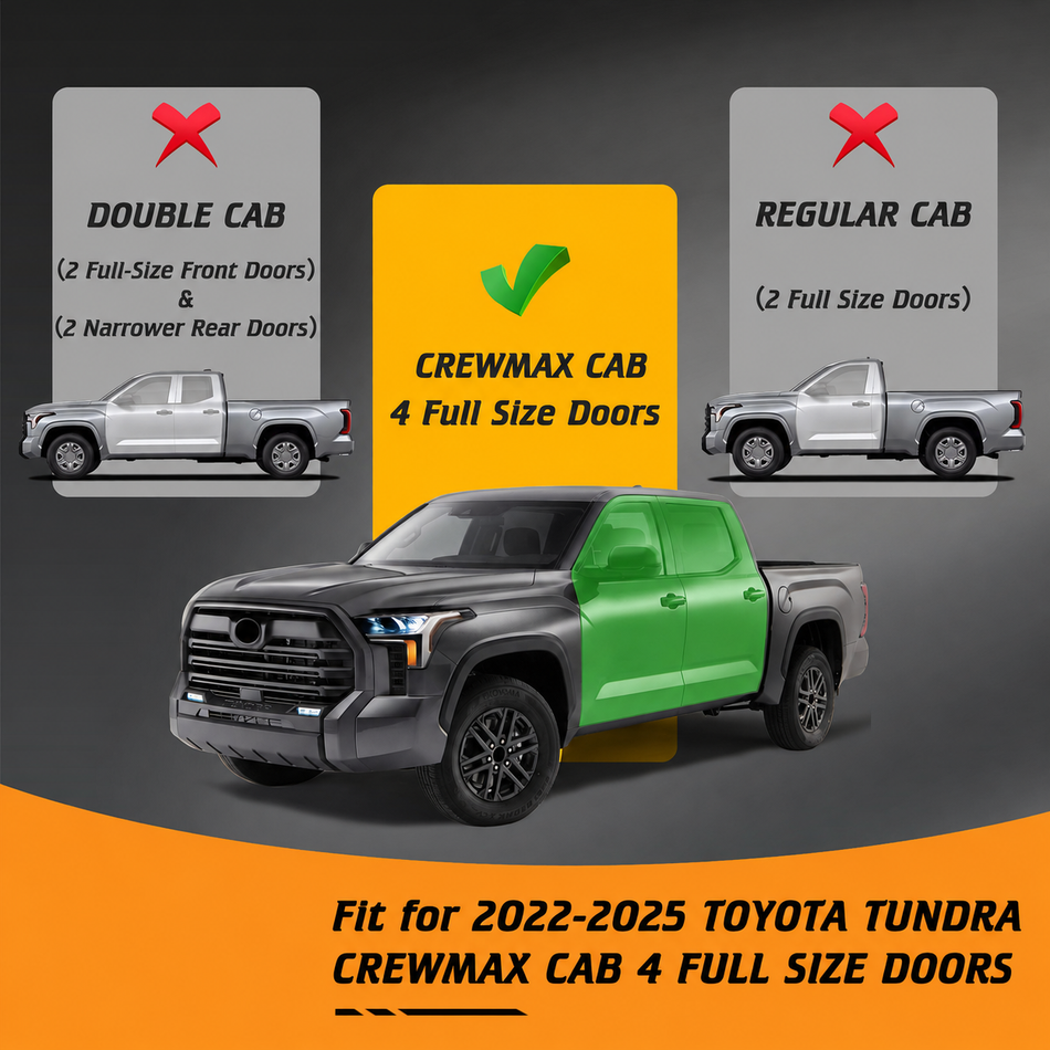 4" Drop-Down Running Boards fit for Toyota Tundra CrewMax Cab 2022-2026 | Carbon Steel Side Steps with Red Anti-Slip Pads