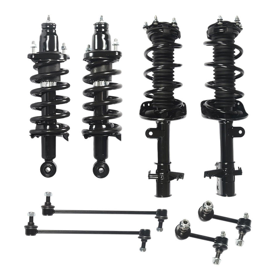 Front & Rear Struts, Coil Springs & Sway Bar Links Kit (8 PCS) fit for Honda CR-V 2007-2011 | Replaces 272492 272491 172497L 172497R