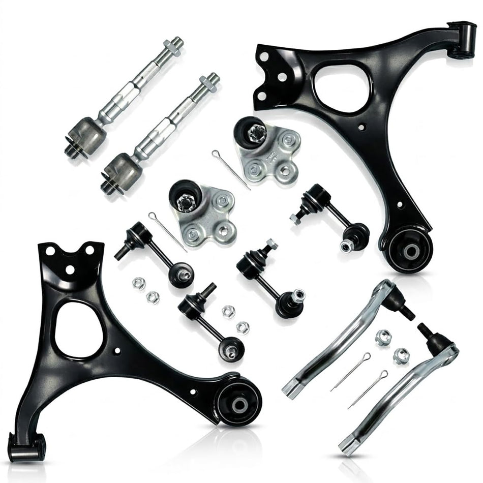 12PCS Suspension Kit Fits for Honda Civic All Non-SI Models 2006-2011 Front Lower Control Arm w/Ball Joints 2007 2008 2009 2010
