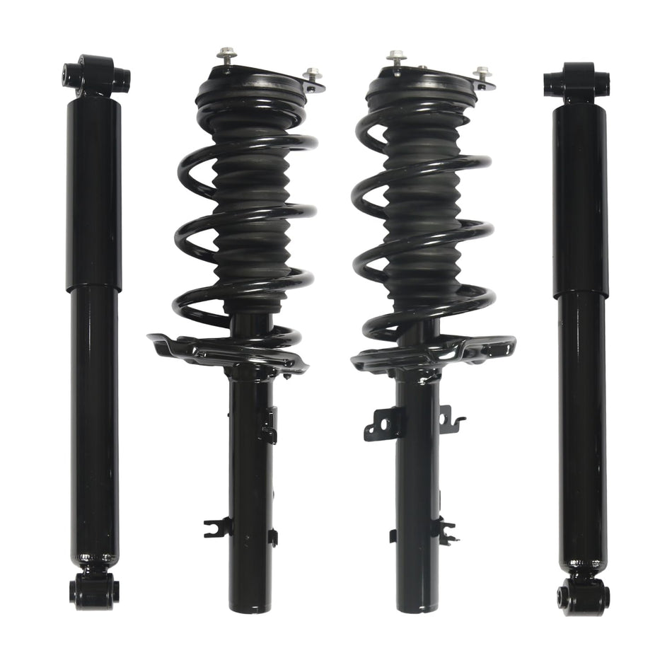 4PCS Front & Rear Struts Shock Assembly Fit For Nissan Rogue 2014-2017, Fit For Rogue Sport 2017-2020 Rear Shock Absorbers Suspension Kit w/Coil Spring Replacement 13661 13662 437328