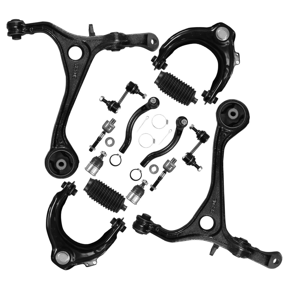 14PCS Suspension Kit Front Upper Lower Control Arm Fits for Honda Accord (Sedan & Couple 2.4L) 2003-2007, for Acura TSX 2004-2008 K640289 K640290 K80228 EV80210 ES80288 ES80287 K90456 K90457