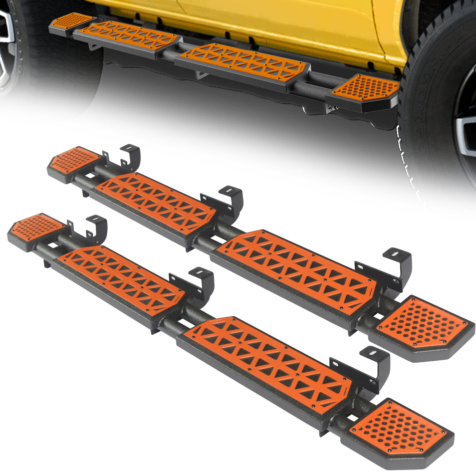 Running Boards Fit for 2021-2025 Ford Bronco 4-Door (Excluding Bronco Sport), 7 Inch Non-Slip Rock Rail Side Steps Bars DIY Painting Orange Panel Stainless Carbon Steel Nerf Bars for Bronco
