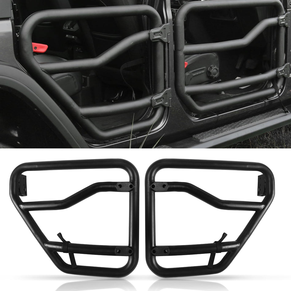 Tube Doors Half Door fit for Jeep Wrangler JL 2018-2025 /Jeep Gladiator JT 2020-2025 4 Door Offroad Tubular Trail Doors Offroad Trail Adventure - 2 Rear Doors