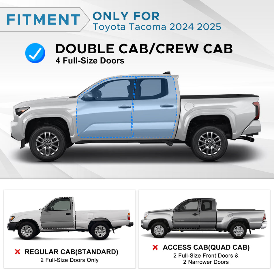 Running Boards Fit for Toyota Tacoma 2024 2025 5" Drop Down Side Steps Rock Slider Fit for 4th Gen Tacoma Double Cab Crew Cab 4 Full-Size Doors Off-Road Nerf Bars Pedal Protector Rock Rails
