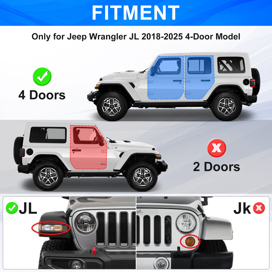 Running Boards Fit for Jeep Wrangler JL 2018-2023 2024 2025 2026 Side Steps for JL 4 Door 7 Inch Red Panel Step Bars Rock Rail Steps Rock Sliders Estribos para
