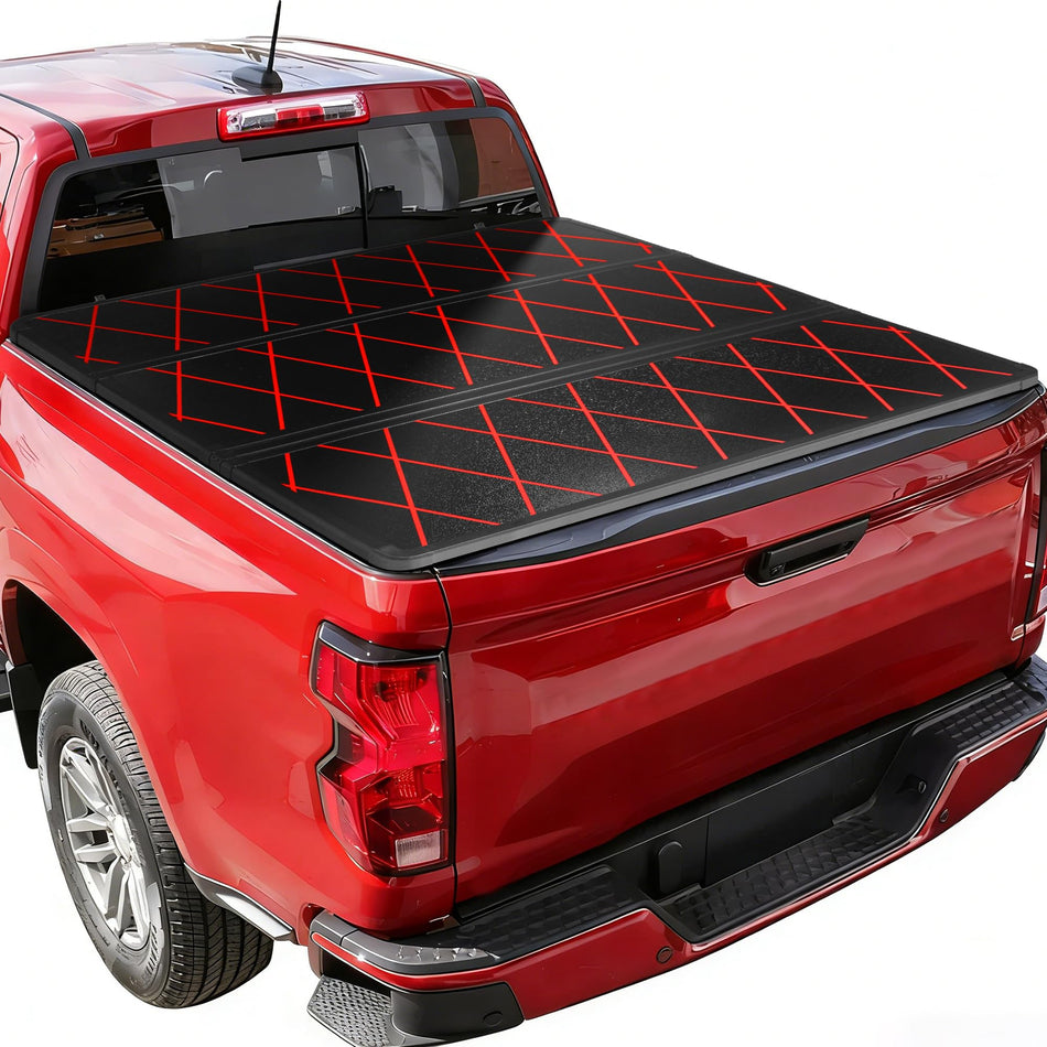 Hard Tri-Fold Tonneau Cover fit for Chevy Colorado & GMC Canyon 2015-2025 | 5.2 FT Bed | Aluminum Honeycomb, No-Drill Install