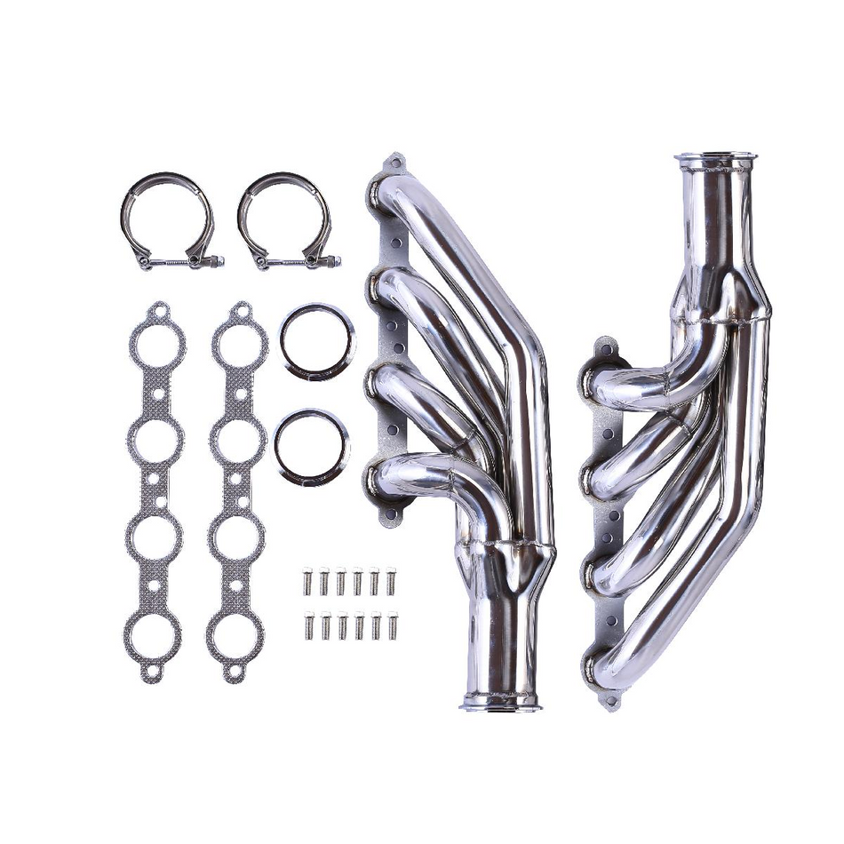 Turbo Exhaust Headers Small Block Fit for Chevy Cadillac Pontiac LS1 LS2 LS3 LS6 LSX V8 1998-2014