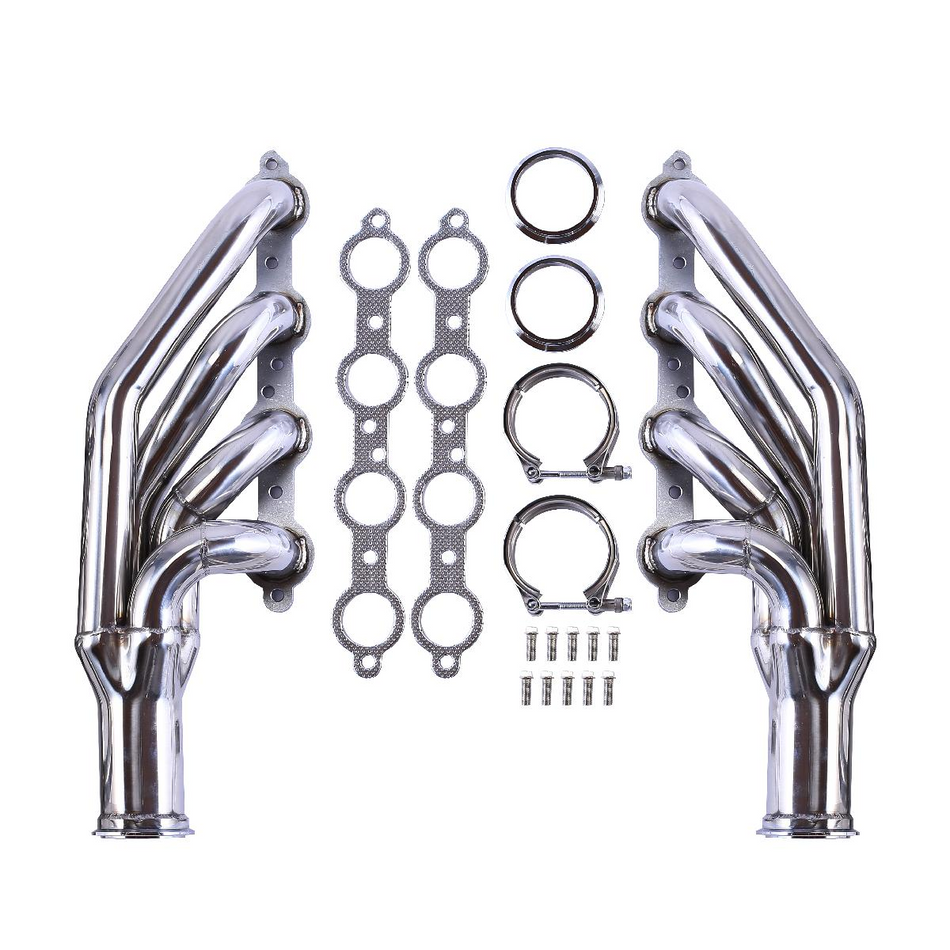 Turbo Exhaust Headers Small Block Fit for Chevy Cadillac Pontiac LS1 LS2 LS3 LS6 LSX V8 1998-2014