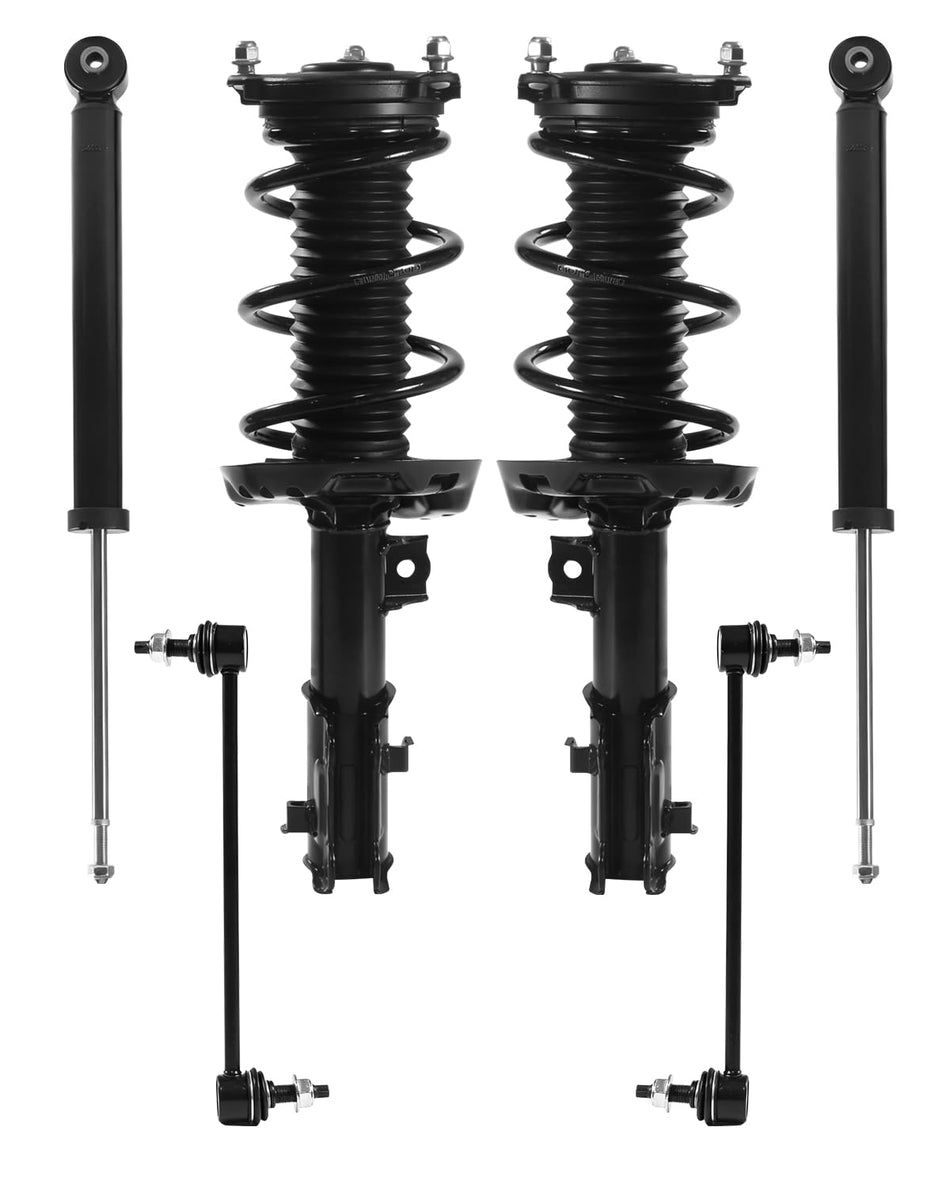 Front & Rear Struts, Shocks & Sway Bar Links Kit (6 PCS) fit for Hyundai Elantra 2017-2019 | Direct-Fit Replacement