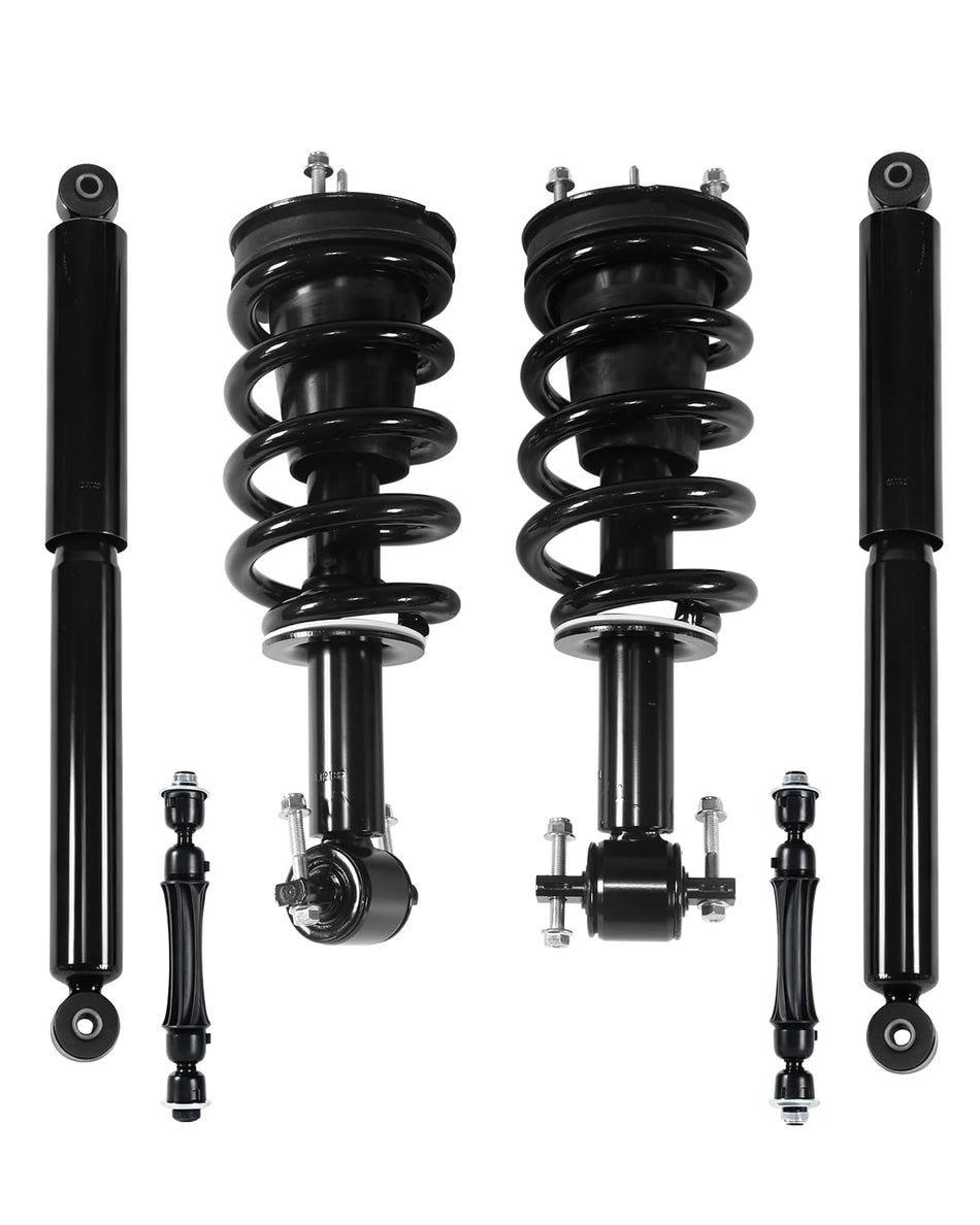 Struts fit for Chevy Silverado 1500 and GMC Sierra 1500 2014-2018 | front rear shock absorber, suspension replacement, driver passenger side, direct fit, daily repair, OE K700432 239112 4345074