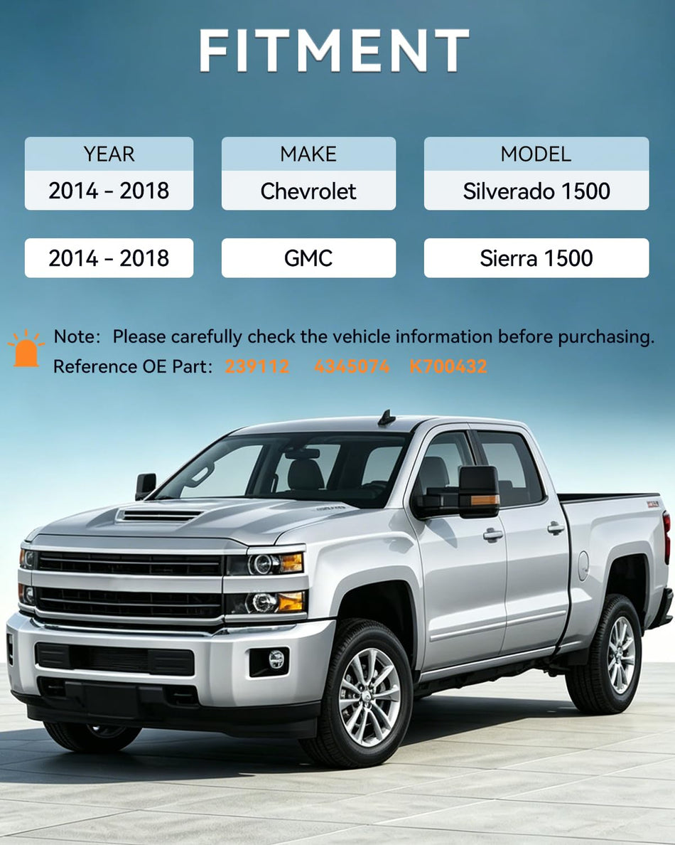 Struts fit for Chevy Silverado 1500 and GMC Sierra 1500 2014-2018 | front rear shock absorber, suspension replacement, driver passenger side, direct fit, daily repair, OE K700432 239112 4345074