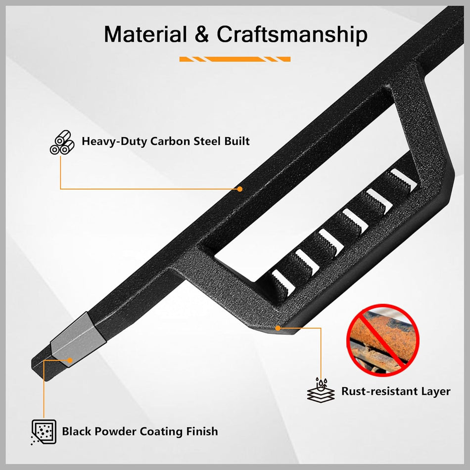 Running Boards Fit for Dodge Ram 1500 Crew Cab 2009-2018 (Including 2019-2025 Classic) 5" Drop Down Side Steps Rock Sliders Rails Fit for Ram 2500 3500 Crew Cab 2010-2025 Off-Road Nerf Bars
