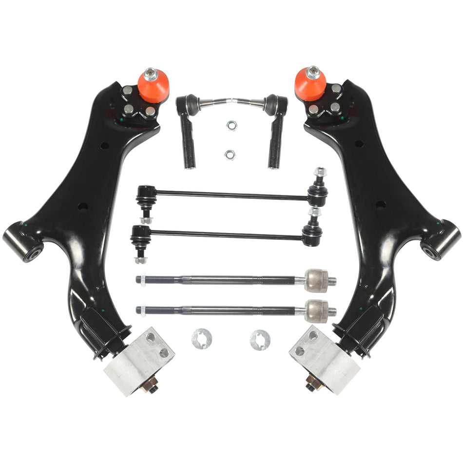 8PCS Suspension Kit Fits for Chevy Equinox GMC Terrain 2010-2017 (2.4L) Front Lower Control Arm w/Ball Joints K623488 K623489 K750188 K750189 ES800640 EV800648