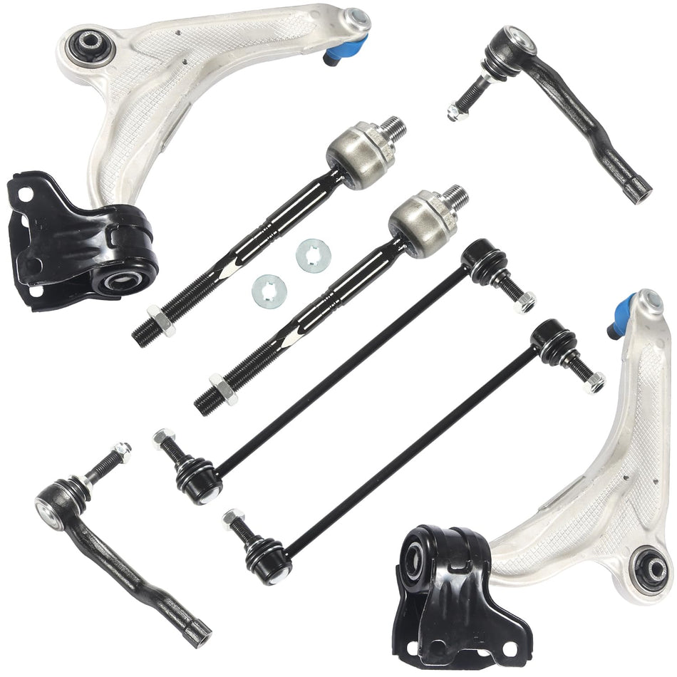 8PCS Suspension Kit Fits for Ford Edge 2015-2022, for Lincoln MKX 2016-2018 Front Lower Control Arm w/Ball Joint Sway Bar Inner Outer Tie Rod End Link