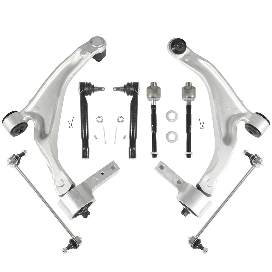 8PCS Suspension Kit Fits for Honda Pilot 2009-2015 (2 Control Arms w/Ball Joints, 4 Inner & Outer Tie Rods, 2 Sway Bars) 2010 2011 2012 2013 2014