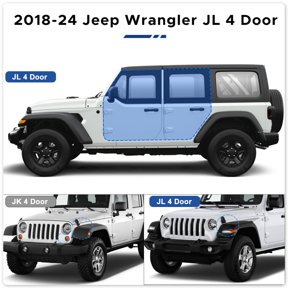 Running Boards Fit for Jeep Wrangler JL Unlimited 4 Door (2018-2026) – Heavy Duty Carbon Steel Side Steps & Rock Sliders, 500+ lbs Capacity, Textured Black, No-Drill Installation