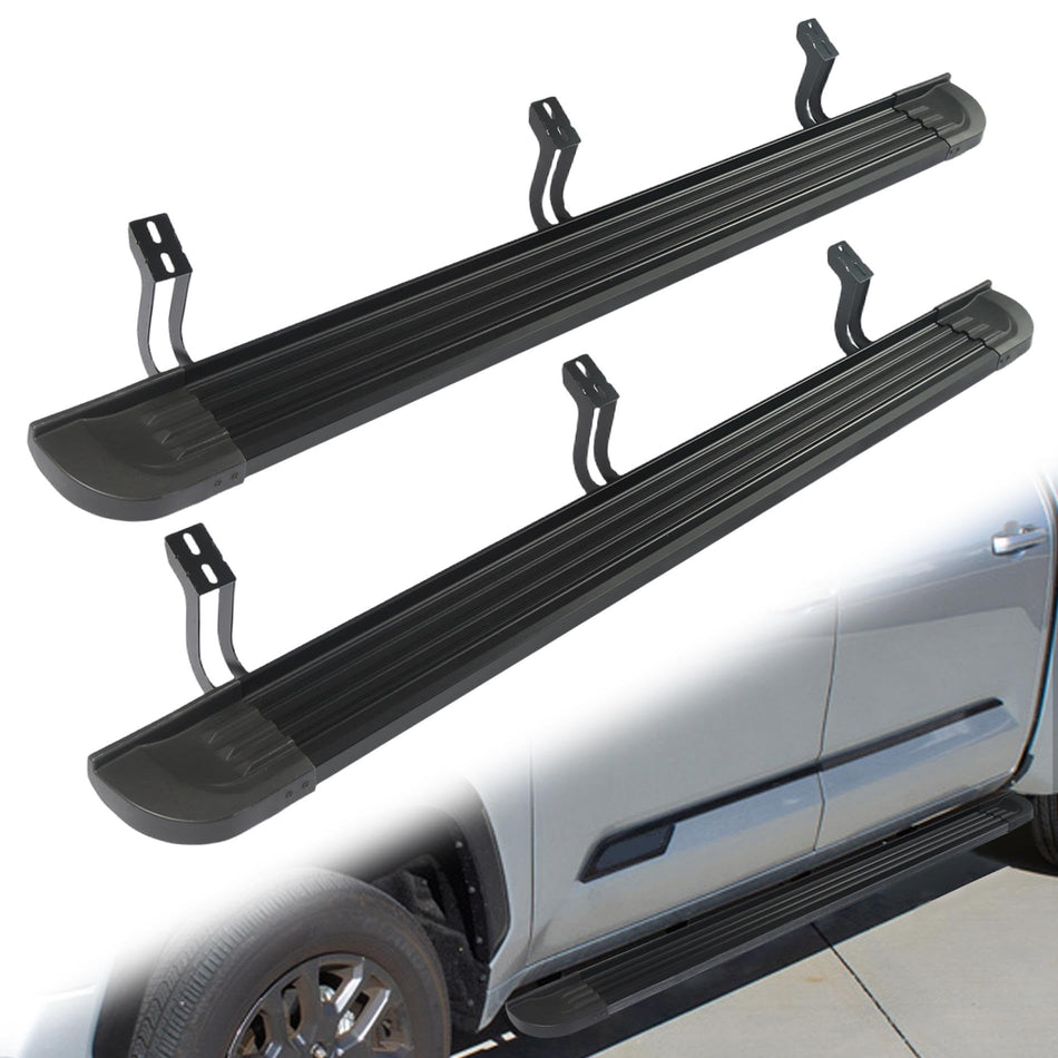 6.5" Running Boards fit for Toyota Tundra 2022-2026 CrewMax Cab | Aluminum Flat Oval Side Steps with Rock Slider Design