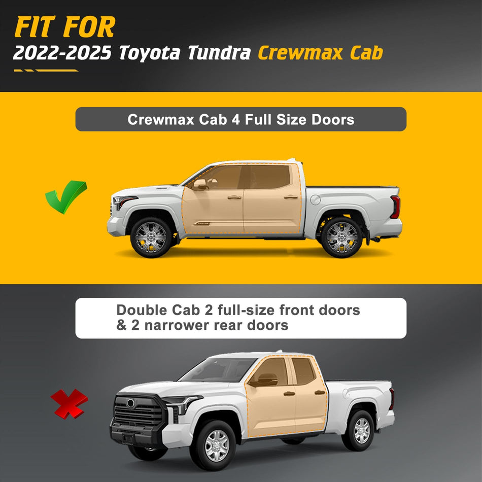 6.5" Running Boards fit for Toyota Tundra 2022-2026 CrewMax Cab | Aluminum Flat Oval Side Steps with Rock Slider Design
