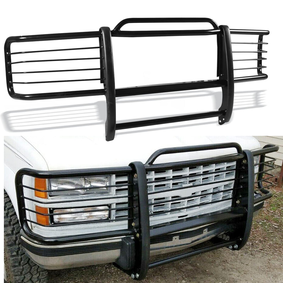 Front Grille Brush Guard Fit for Chevy/GMC C/K Suburban 1500 2500 3500 1988-1998 fit for Blazer Jimmy Tahoe Yukon 1999-2007 Steel Alloy Steel Front Bull Bar Bumper Protector Black