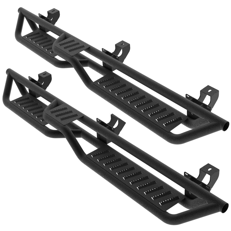 7" Running Boards fit for Jeep Gladiator JT 2020-2026 4-Door | Carbon Steel Off-Road Side Steps with Two-Stair Design