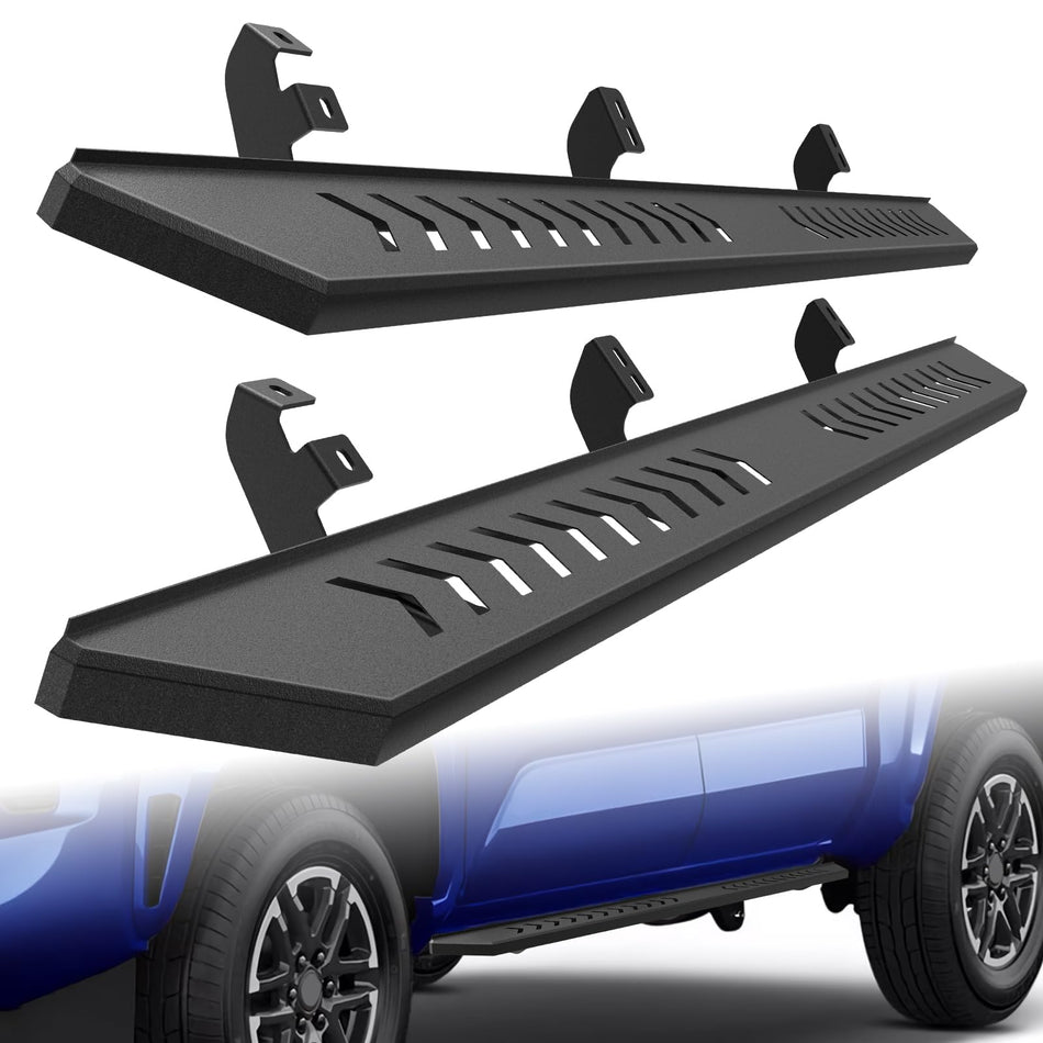 Running Boards Fit for Toyota Tacoma Double Cab 2024 2025 2026, Heavy Duty Side Step Step Bars for Tacoma, 6" Carbon Steel Textured Black