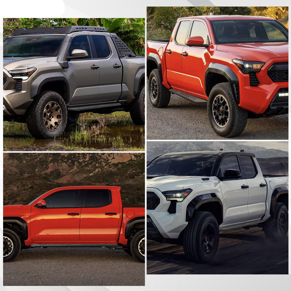 6" Running Boards Side Steps fit for Dodge Ram 1500, Toyota Tacoma, Ford F150 F250 F350, Ford Ranger, Chevy Silverado GMC Sierra - Carbon Steel Textured Black Nerf Bars