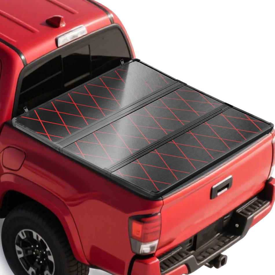 Hard Tri-Fold Tonneau Cover fit for Toyota Tacoma 2024 2025 5FT Bed, Waterproof Locking Truck Bed Cover Compatible with 2024 2025 Tacoma, No Drill Installation, Aluminum Construction