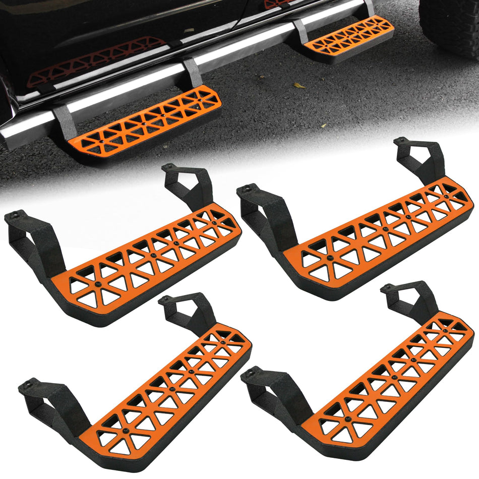 Orange Running Boards Fit for Ford Bronco 2021-2024 2025 2026 Side Steps fit for Bronco 4 Door W/Rock Rails Step Bars 4Pcs Steps Estribos para