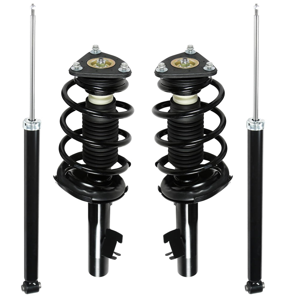 4Pcs Front and Rear Complete Struts Spring Assemblies Shock Absorbers Fits 2004-2009 for Mazda 3/2006-2010 for Mazda 5#172263 172264 343412