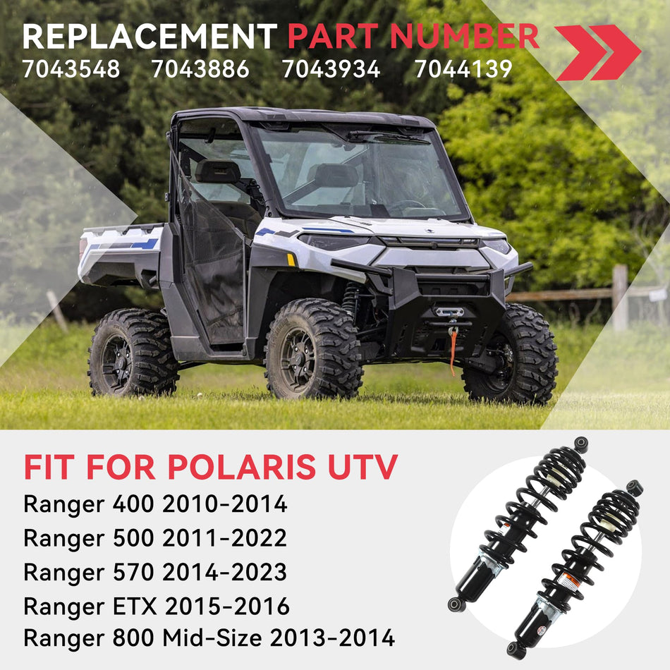 UTV Rear Shocks Absorber Fit For Polaris Ranger 400 500 570 800-mid-size ETX 2010-2023 Shock Absorber 7044139 7043934 7043886 7043548