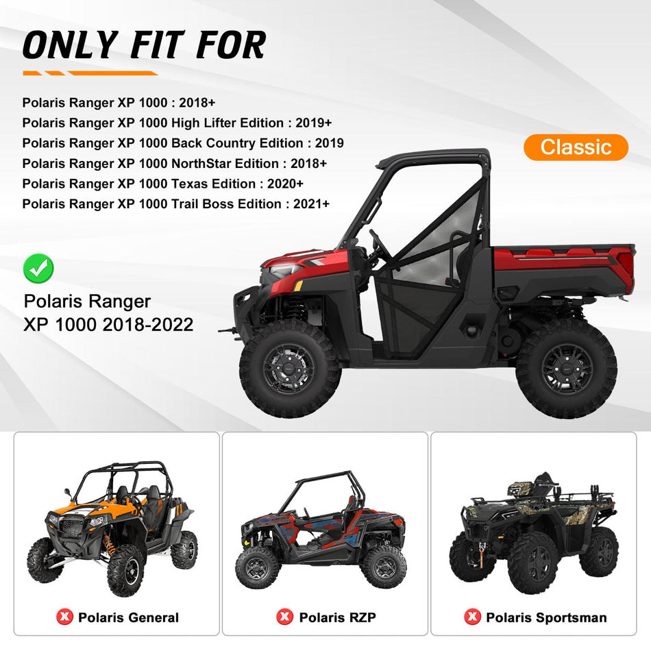 Side Step Bar Rock Sliders fit for Polaris Ranger XP 1000 2018-2025 Heavy-Duty Steel Side Step fit for High Lifter Edition/Back Country Edition/Northstar Edition/Texas Edition/Trail Boss Edition