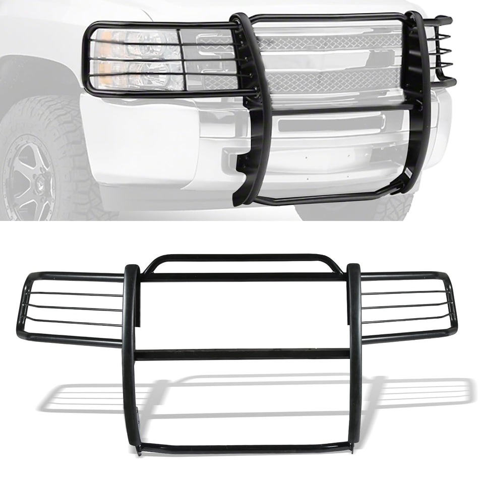 Brush Guard Fit for Chevy Tahoe Suburban Avalanche 1500 (2007-2014 New Body Style) – Heavy Duty Steel Front Bumper Grille Guard Bull Bar, Black Powder Coated, No-Drill Installation (Not Compatible with Silverado)