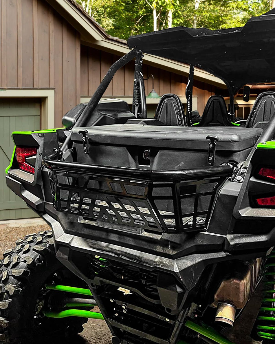 Cargo Barricade fit for Kawasaki Teryx KRX 1000 2020-2025 & KRX4 1000 23-25 Heavy Duty Alloy Steel Rear Cargo Bed Enclosure Tailgate Barrier Rack UTV Accessories