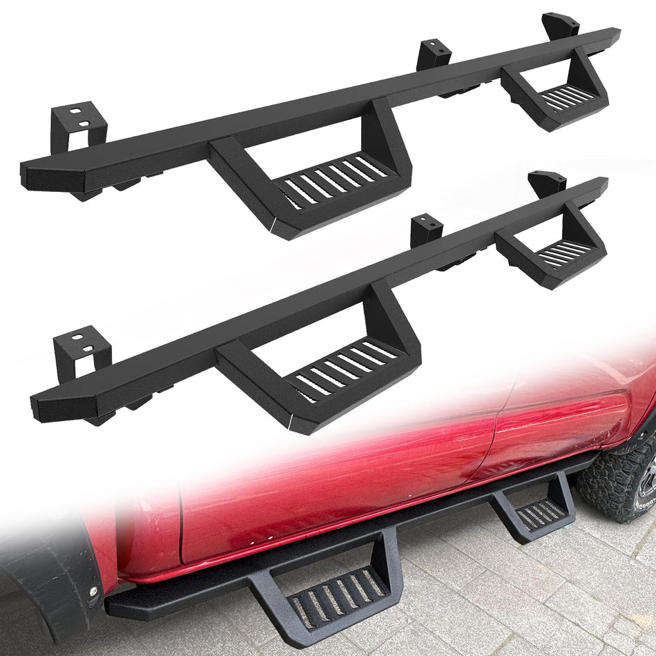6.5" Running Boards Fit for Toyota Tacoma 2005-2023 Double Cab (4 Full-Size Doors) – Heavy Duty Drop Down Side Steps, Black Carbon Steel Nerf Bars, 550 lbs Capacity, Rectangular Rocker Panel Protection