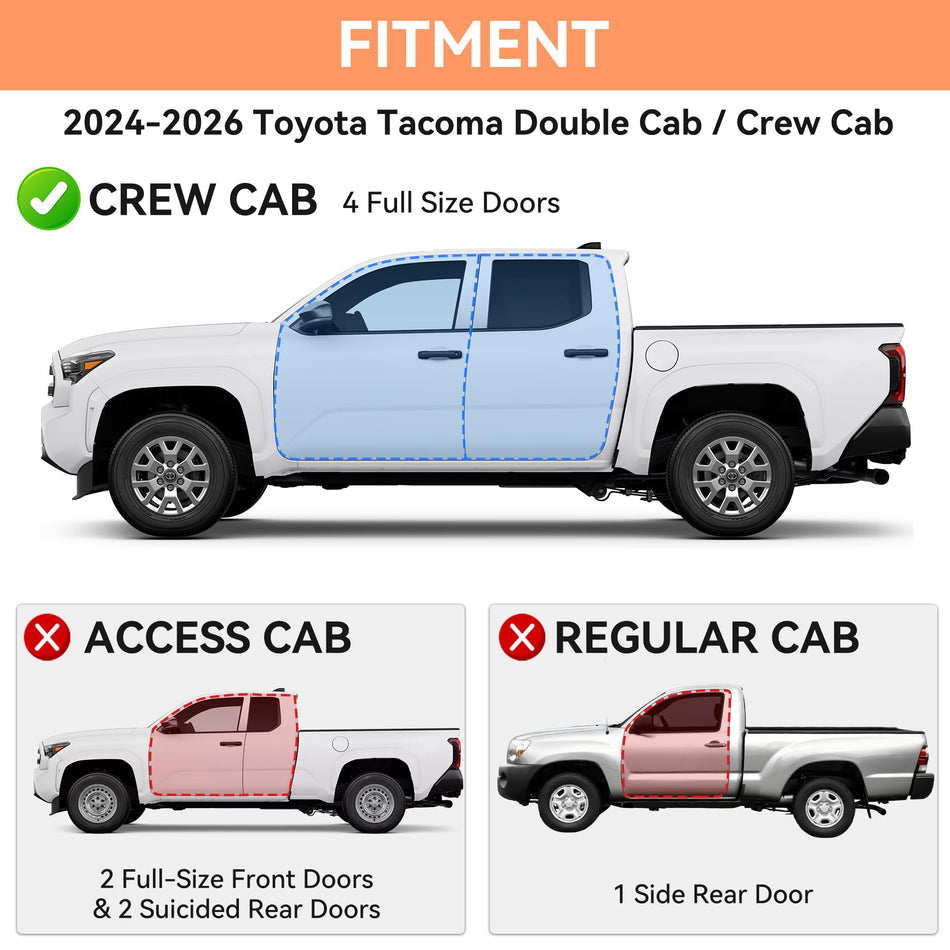 Red Running Boards Fit for Toyota Tacoma 2026 2025 2024 Side Steps fit for Tacoma 2024 2025 Double Cab 4 Door Crew Cab Step Bars Fits Hybrid sr5 Rock Rail Steps Estribos para