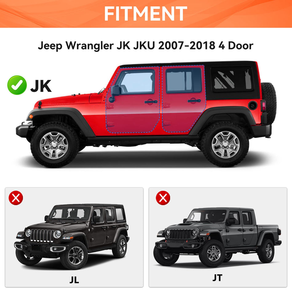 Red Running Boards Fit for Jeep Wrangler JK 2007-2018 Side Steps Fit for JK 4 Door Rock Rail Steps Carbon Steel Rock Sliders Estribos para