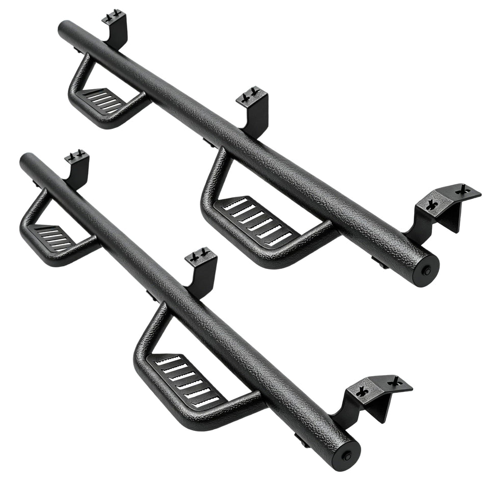 Running Boards Fit for Toyota Tacoma 2005-2023 Double Cab(Crew Cab 4 Full-Size Door), Drop Down Side Steps Fit for 2nd & 3rd Gen Tacoma, Rock Slider Rail Carbon Steel Nerf Bar Textured Black