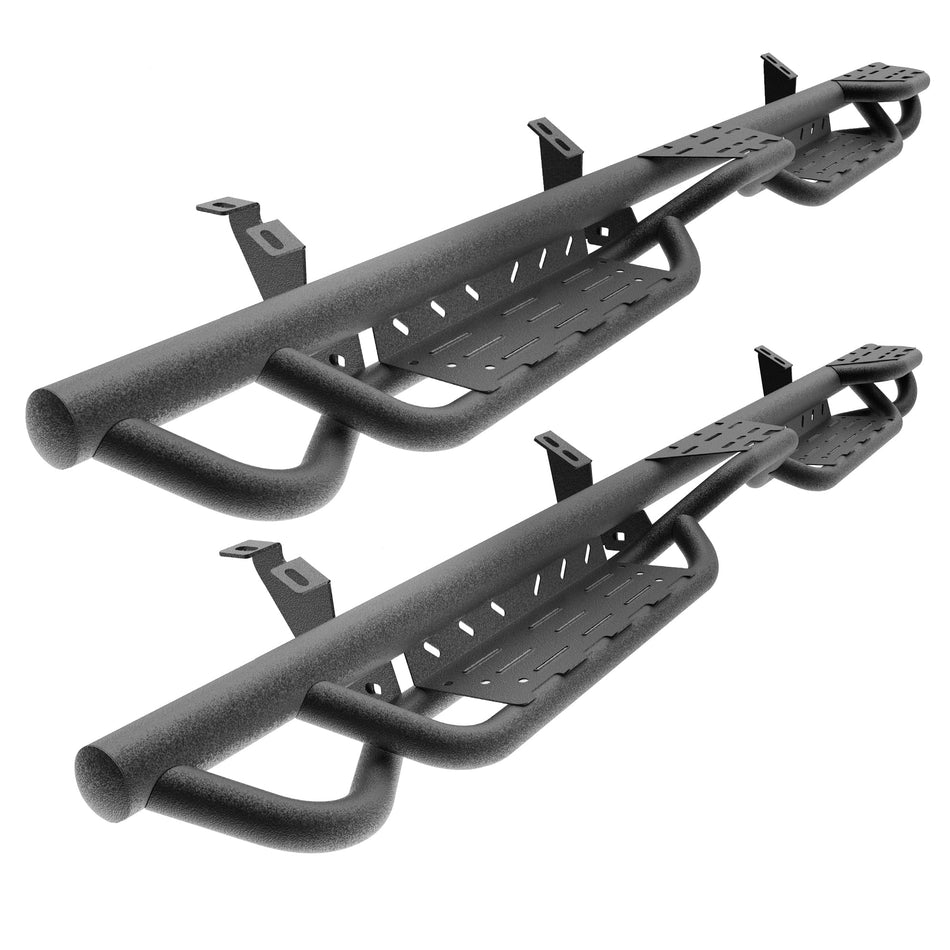 6.3" Running Boards fit for Nissan Frontier Crew Cab 2005-2026 | Carbon Steel Two-Step Side Rails with Bed Access